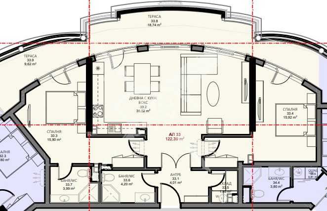 Тристаен апартамент в Поморие 786 - 23534