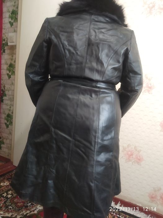 Кожа Плащ Женская