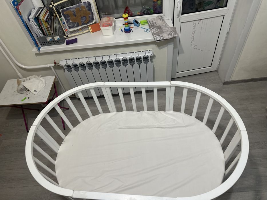 Круглая - овальная кровать трансформер 9в1 СКВ-10  Белый