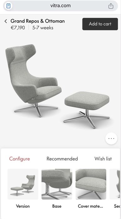 Vitra Grand Repos + Ottoman