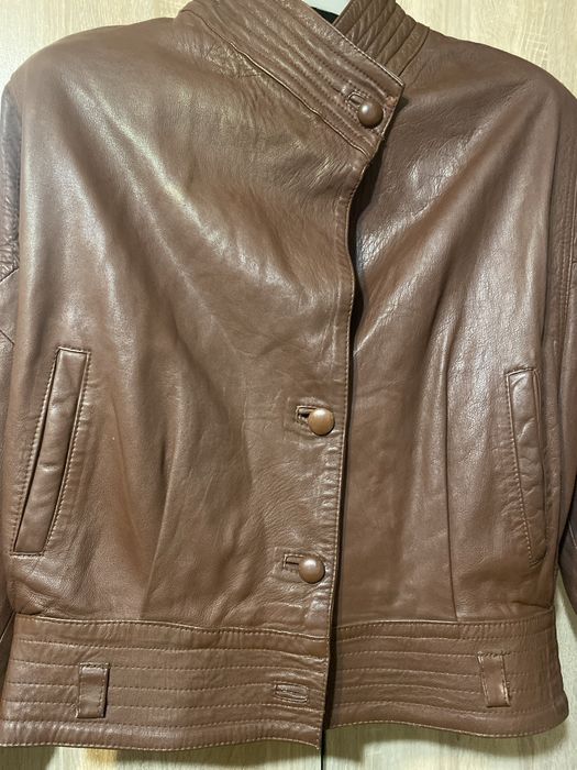 Jachete din piele culoare maron
