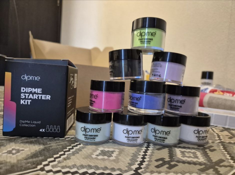 Пълен стартов комплект за маникюр Dipme с 10 пудри