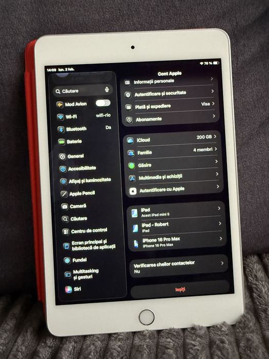 Ipad Mini Generatia 5,Alb,Impecabil,Husa Magnetica,