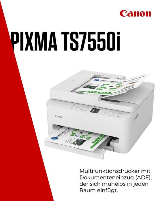 Мултифункционално устройство Canon PIXMA TS7550i, цветен принтер