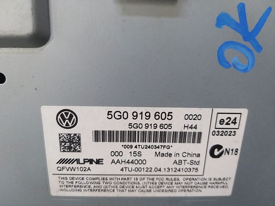 Display multimedia vw golf 7 5g 5g0919605