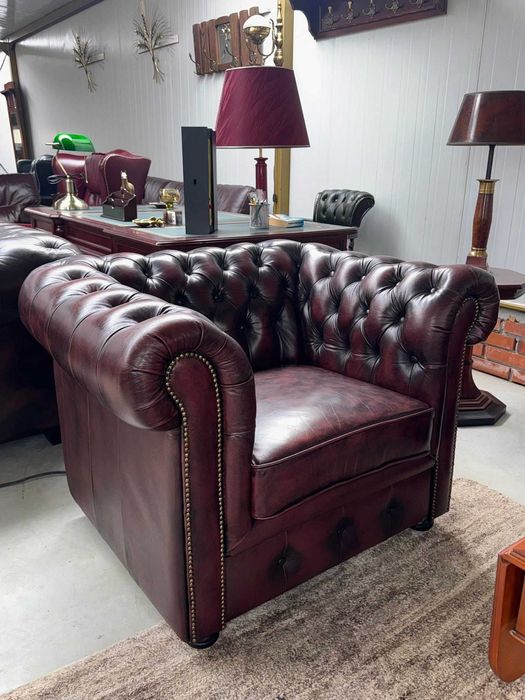 Chesterfield -Класическа кожена гарнитура