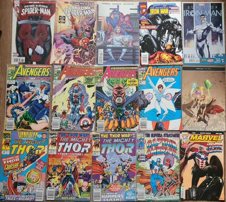 Ретро американски комикси Спайдърмен, Avengers, Капитан Америка, Тор