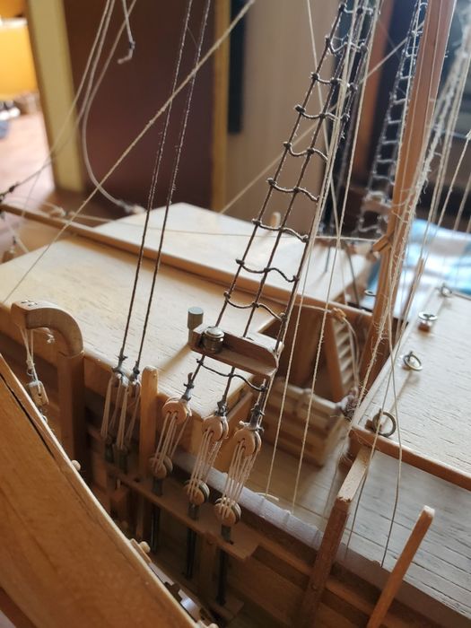 Дървен кораб 70см