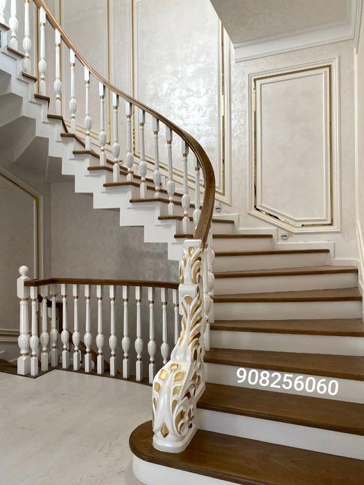 Обшивка лестница Зина МДФ изготовление деревянных лестниц zina mdf