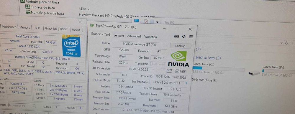 PC i3 4160 - 8 GB RAM-HDD 500 GB-video GT 720 - CS GO