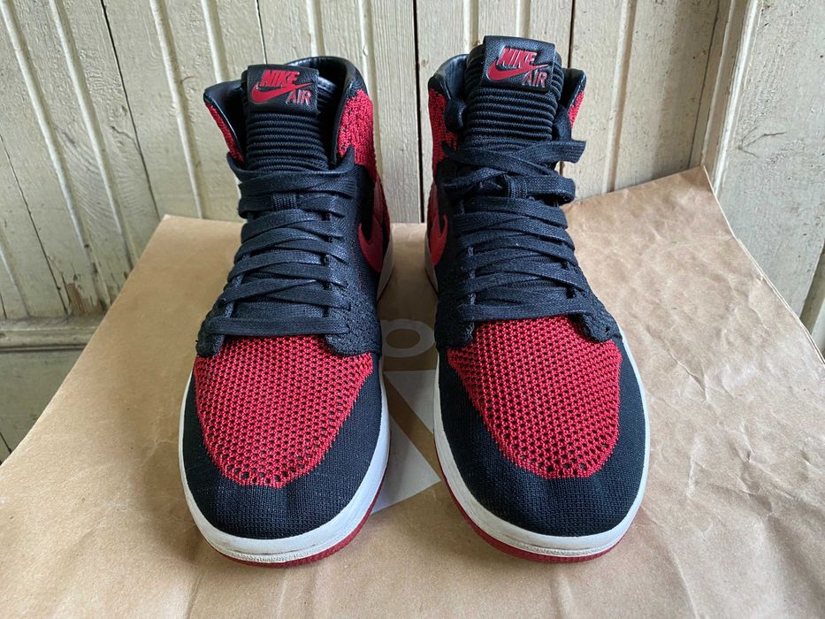 ''Jordan 1 Retro High OG Flyknit Bred''оригинални маратонки 41 номер