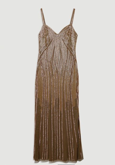 Абитуриентска рокля в златист цвят