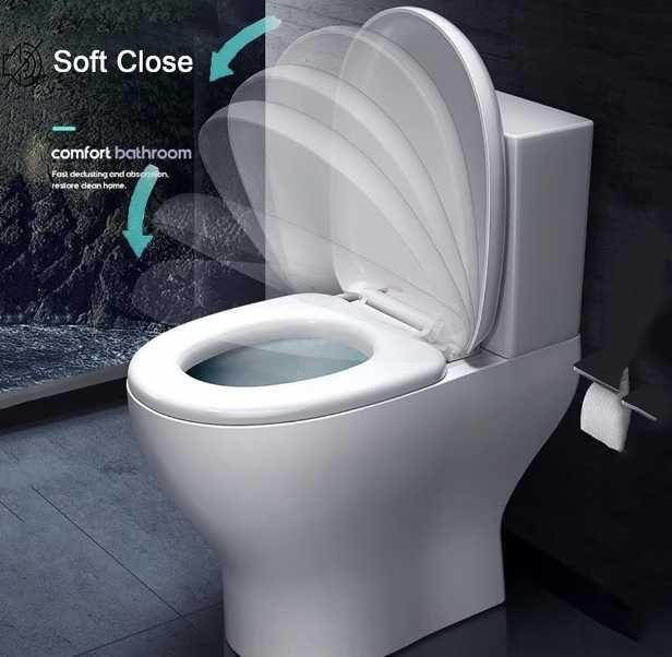 Capac toaleta cu inchidere lenta, alb, Vivo WTS-113