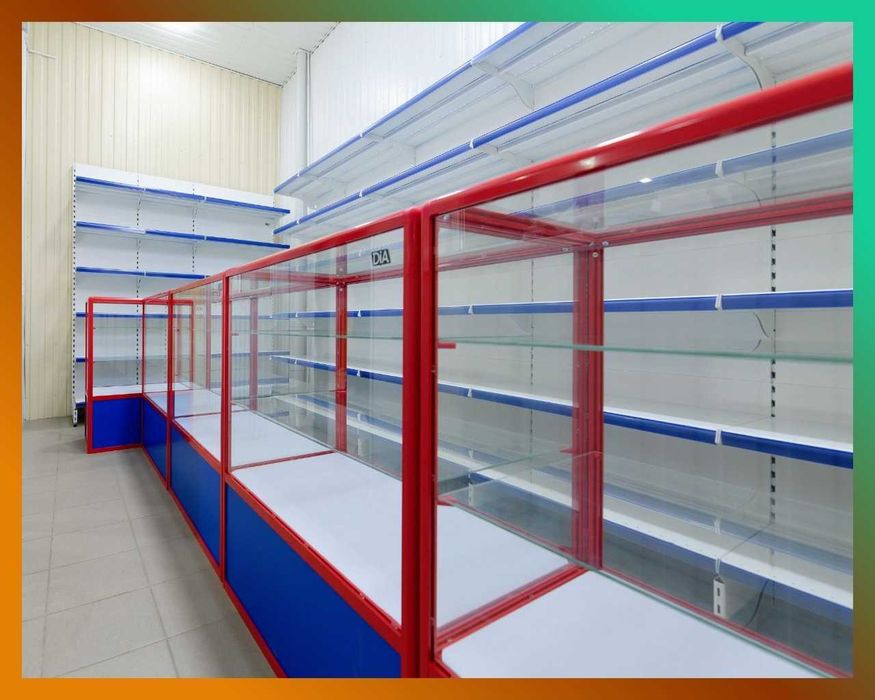 Oynaly prilavkalar, Акция, savdo uskunalari vitrinalar stellajlar