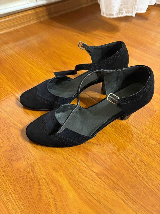 Pantof cu toc dama negru bluemarin