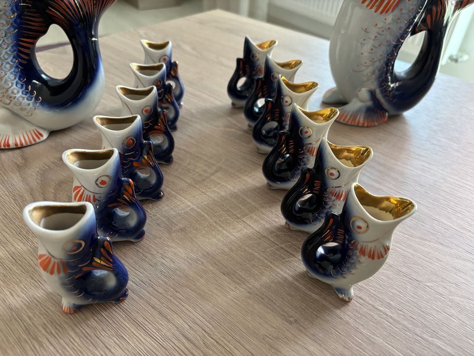 2 seturi serviciu cesti portelan forma pestisori