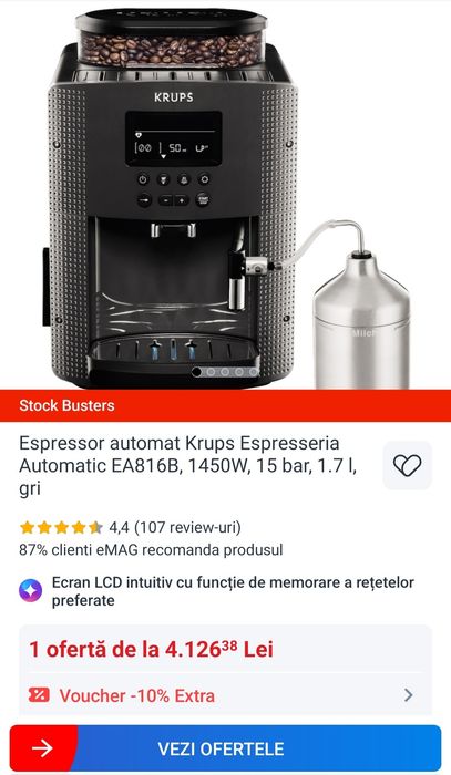 Aparat de cafea automat cu boabe Krups