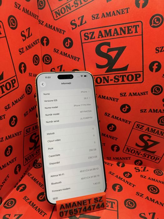 Iphone 17 Pro Max 72 cicluri incarcare/ 256 GB Amanet SZ 176