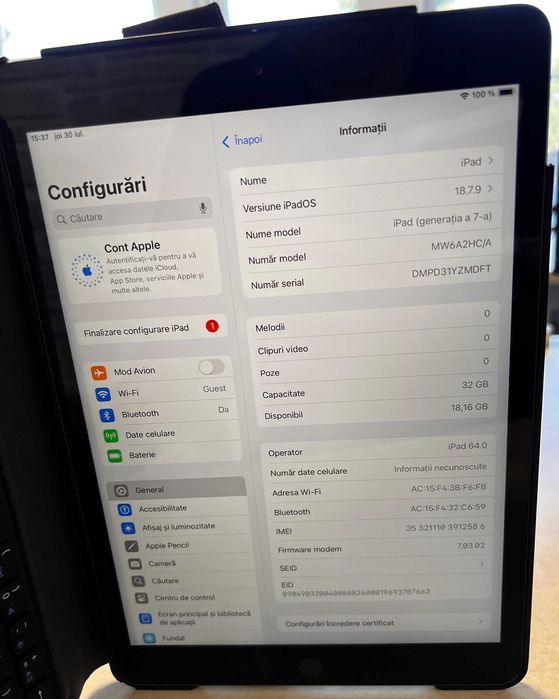 Apple iPad 10.2-inch 32GB (generatia 7, wifi si cellular)
