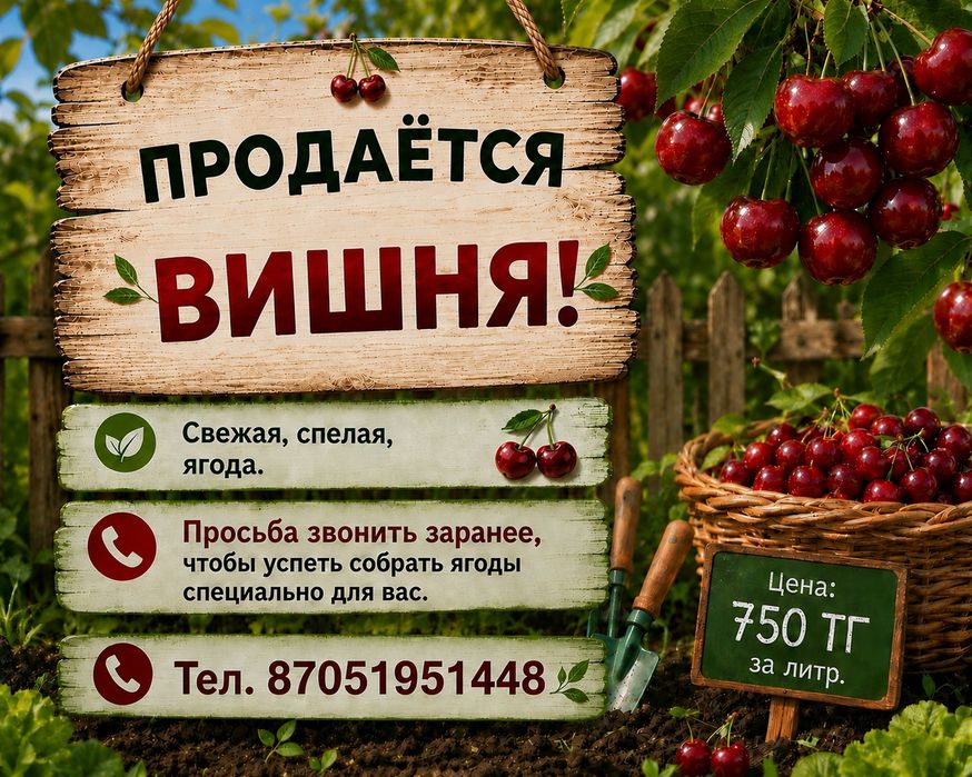Продам вишню.Вишня не мелкая,вся целая,не червивая.