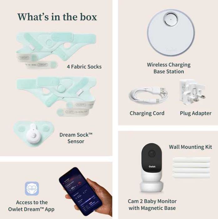 *NOU* Set Owlet Dream Duo - Dream Sock & Camera (MINT/verde)