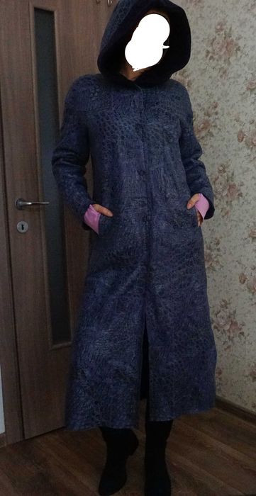 Cojoc lung (120 cm), Astrahan (1,75 kg), două fețe, marime M, Turcia