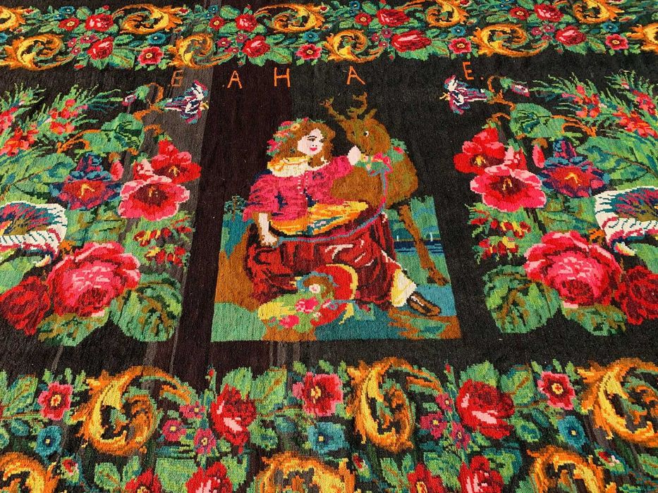 covor vechi antic traditional moldovenesc basarabean manual 560x230 cm