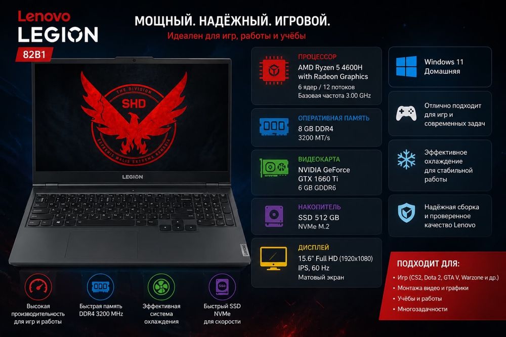 Lenovo Legion мощный ноутбук