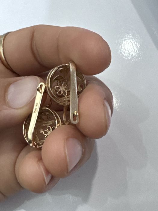 Золото компллект набор Серги и колцьо