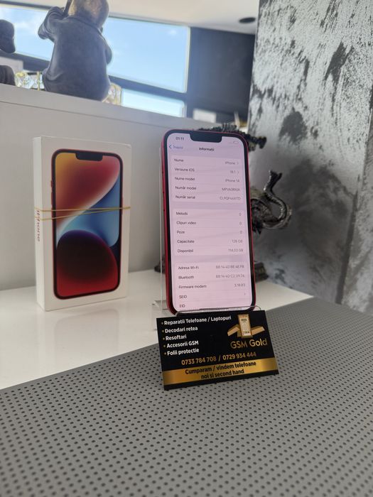 Vand iphone 14 red de 128 gb ca nou