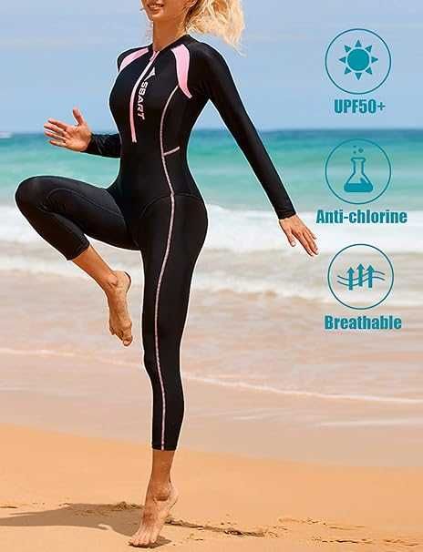 Costum baie întreg damă SBART UPF50+, neopren subțire, XL/EU M