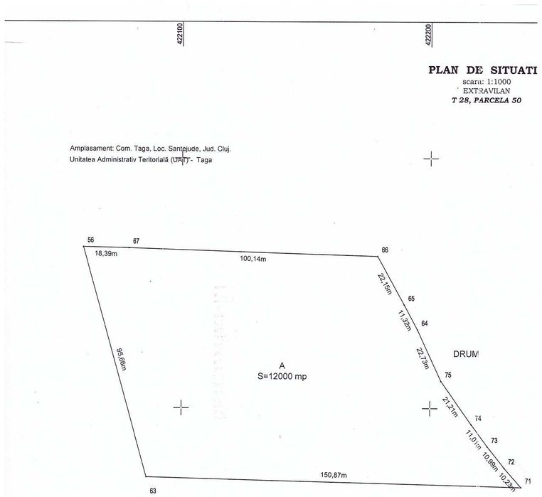 teren agricol extra si intravilan in santejude  judetul cluj