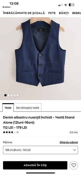 Sacou cu vesta Next scoală