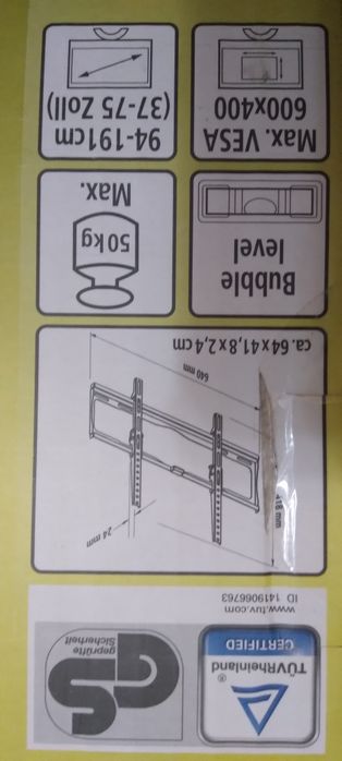 Suport de perete pentru TV - LCD/LED (plasma), reglabil, 94-191 cm,Nou