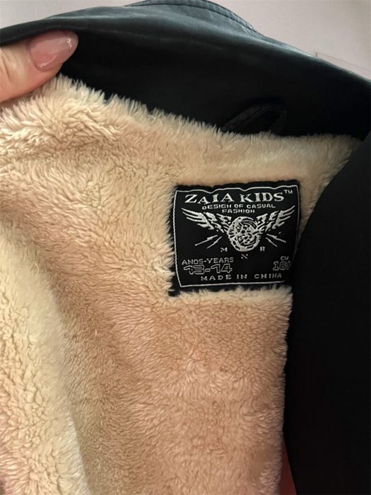 Geaca jacheta piele neagra imblanita complet