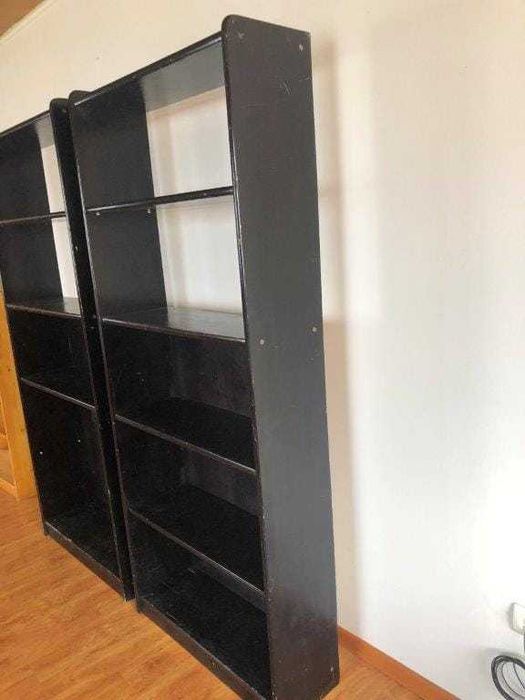 Raft depozitare Biblioteca expunere, lemn pin 18 mm, negru, stare buna