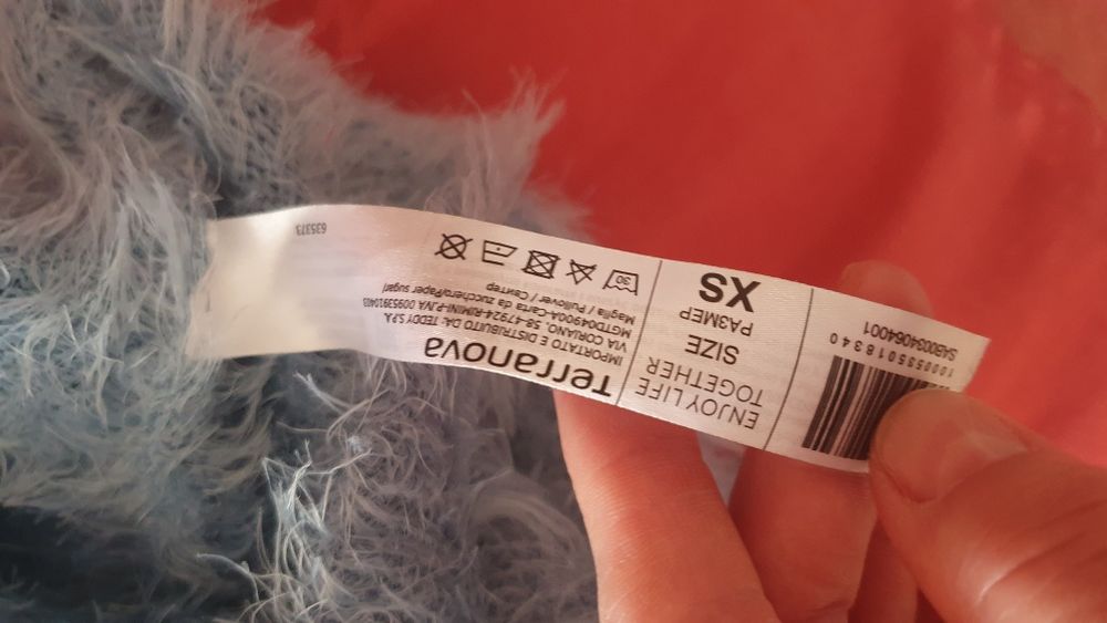 Pulover pufos fete bleu XS/S Terranova