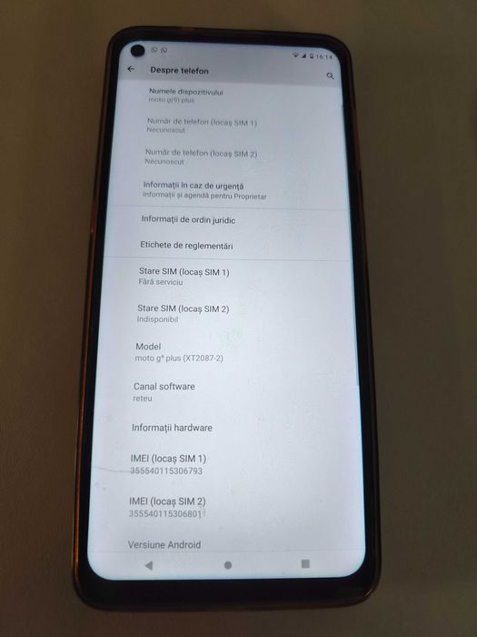 Telefon mobil Motorola Moto G9 Plus, Dual SIM ,128GB, 6GB RAM, 4G, Navy Blue