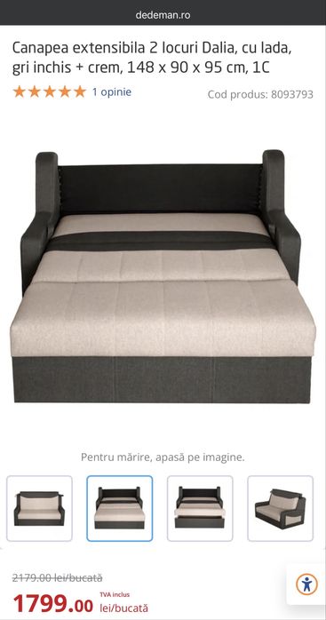 Canapea extensibila cu lada