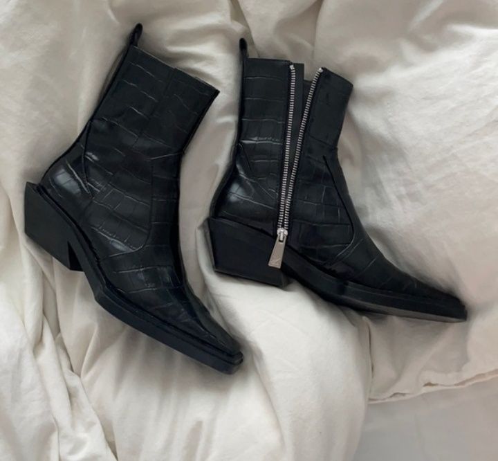 Cizme Zara USA,model croco ,piele croco ,masura 38