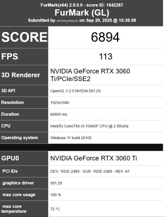 Б/у RTX 3060Ti Palit