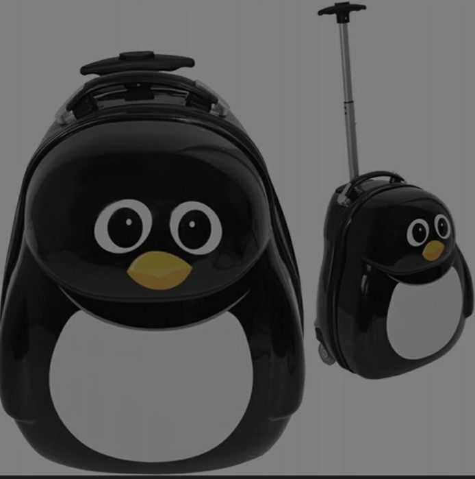 Детски куфар Пингвин  на колелца с разтегателена дръжка