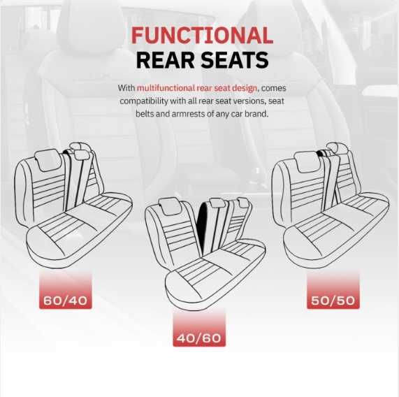 Луксозна тапицерия OTOM текстил с еко кожа COMFORT LINE Design – Червено-Черна с червен шев