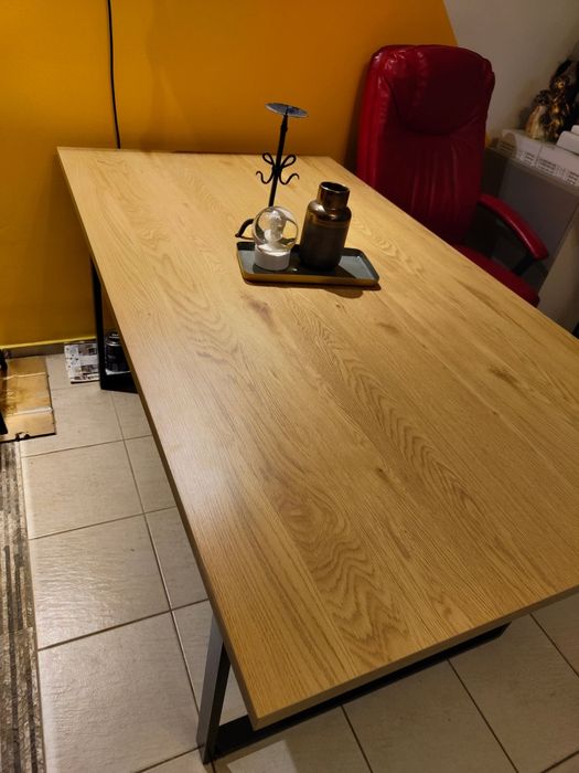 Кухненска маса 90x160 цвят дъб/черно