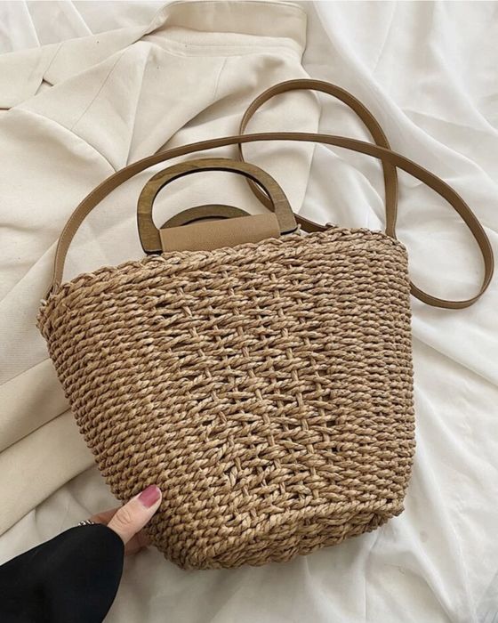 Лятна сламена Чанта Love baby