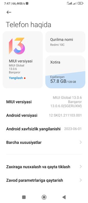 Redmi 10C. Hotira 128