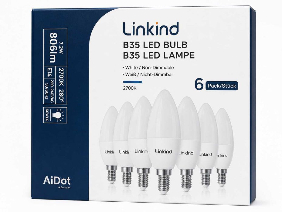 Комплект 6 LED крушки Linkind E14 – нови