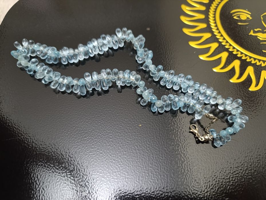 Украшение Голубой Топаз. Каждый камень огранка ручная