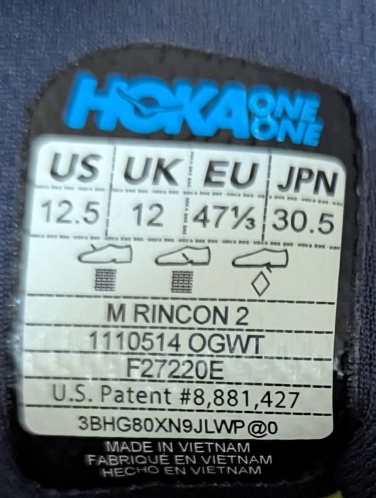 Adidași Hoka Rincorn 2 , măr.47 1/3 (30,5 cm)