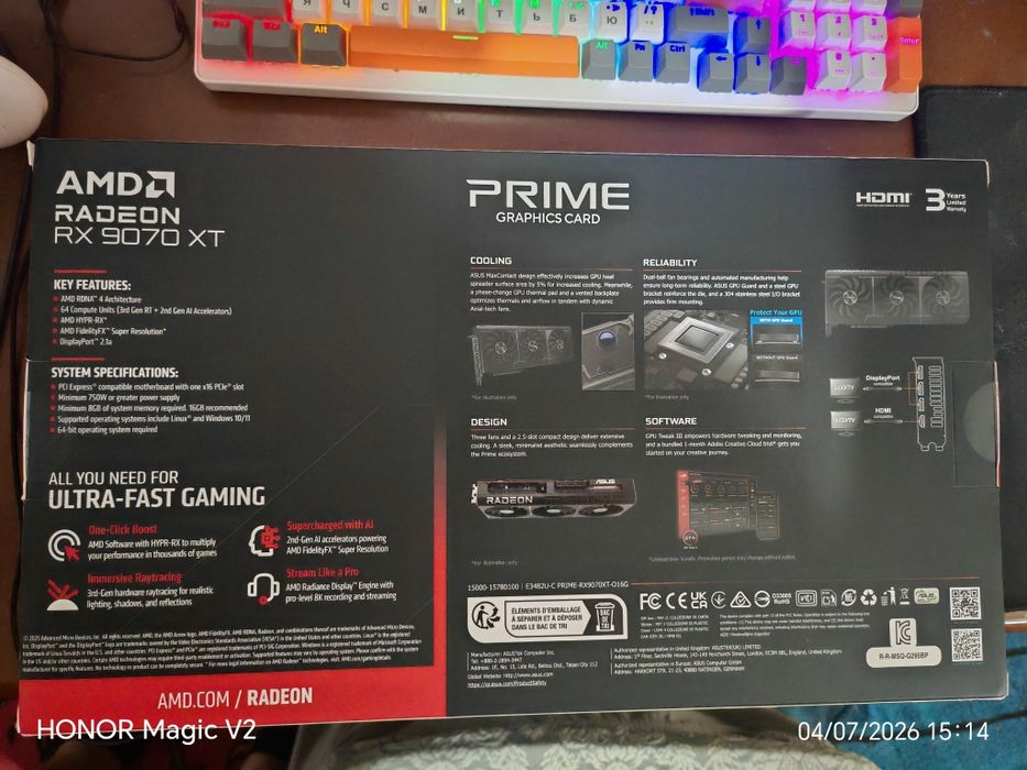 Продам  Asus Prime  RX9070XT OC Edition 16 GB Новый